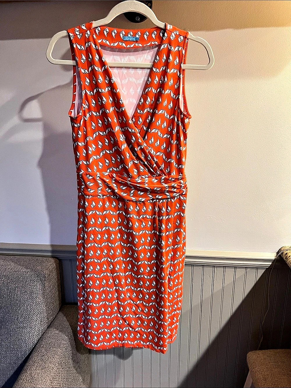 J.MCLAUGHLIN Shel Print Wrap Midi Dress Size Small